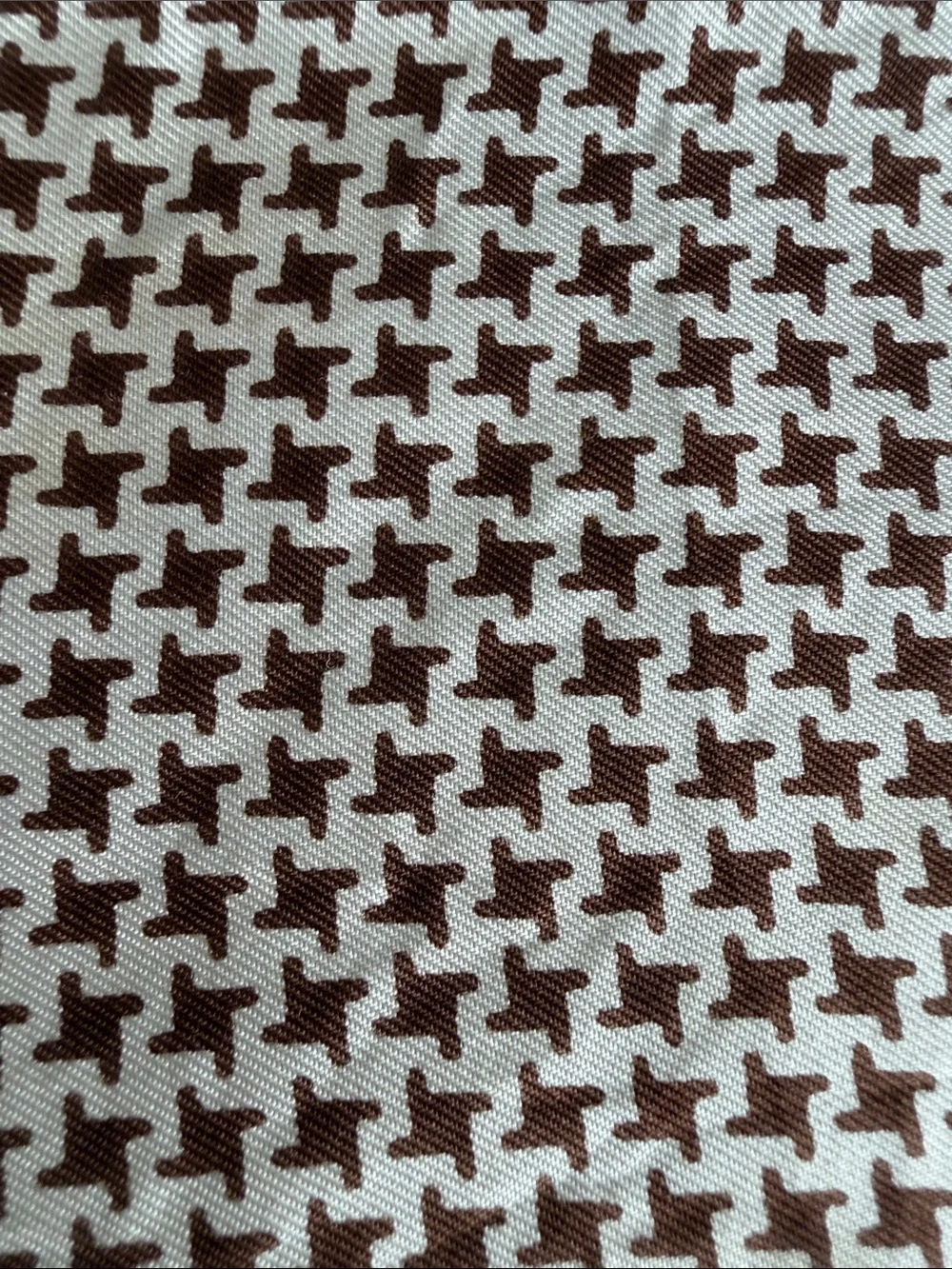MCM Silk Cream and Chocolate Brown Paisley, Houndstooth & Polka Dot Scarf